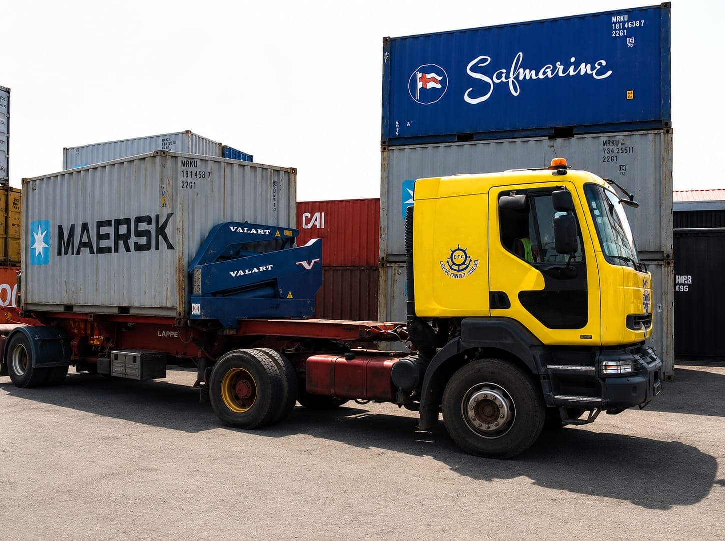 LTA truck coupled to a container trailer