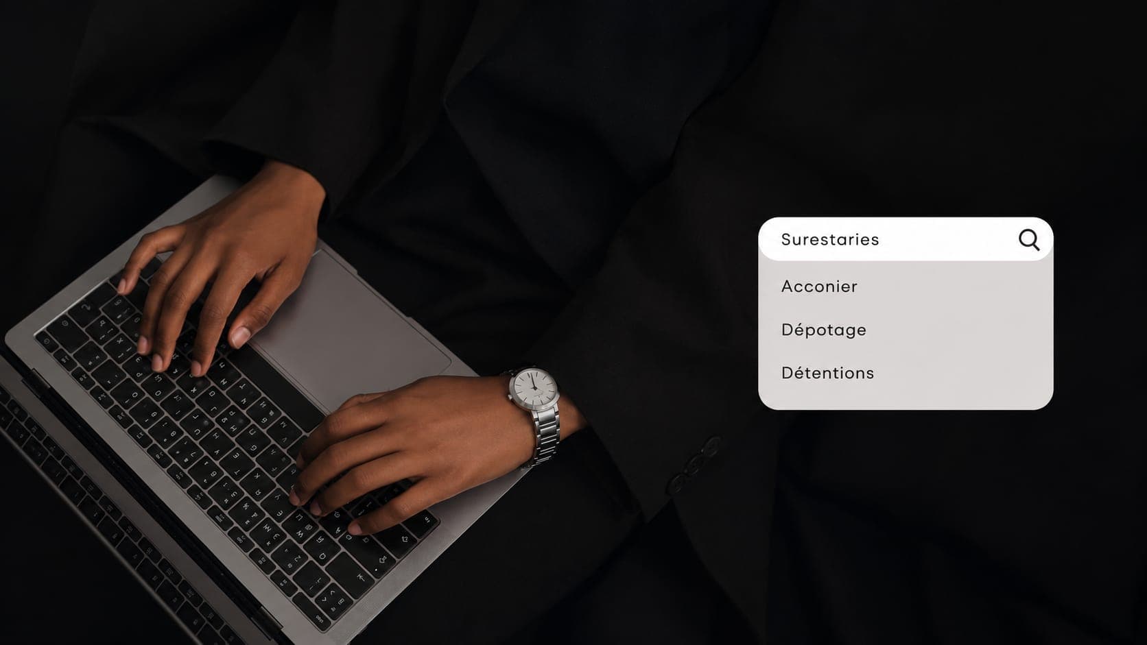 Customs glossary being looked up on a laptop